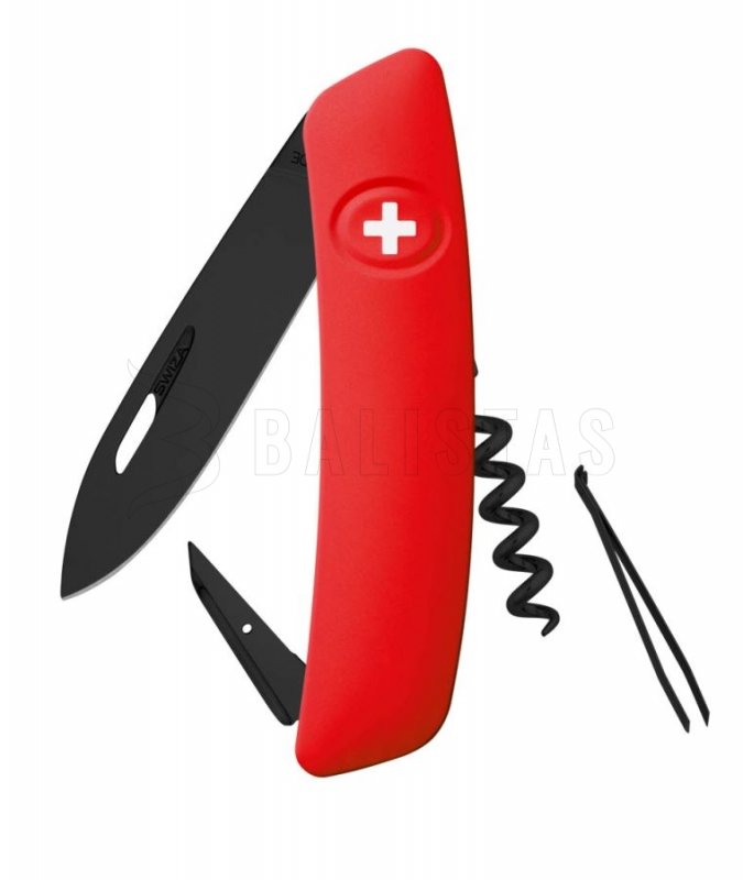 Švýcarský kapesní nůž Swiza D01 Allblack červený