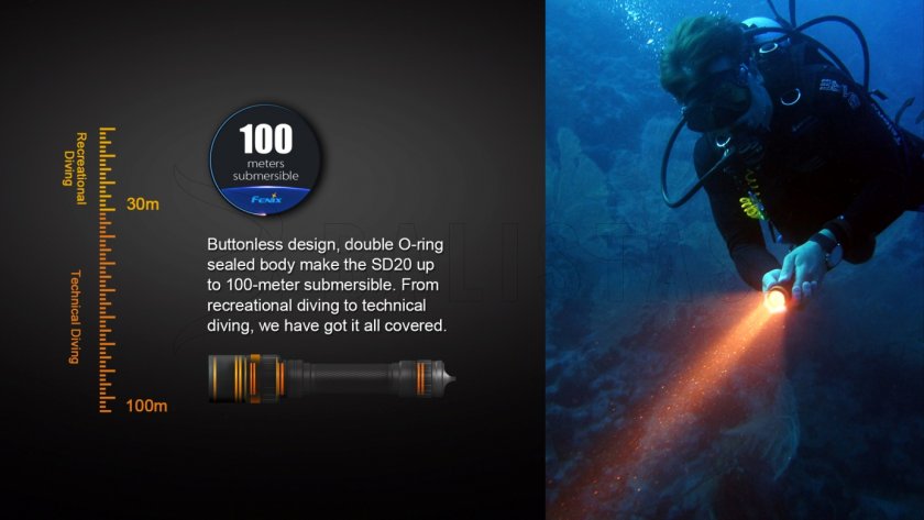 Potápěčská LED svítilna Fenix SD20