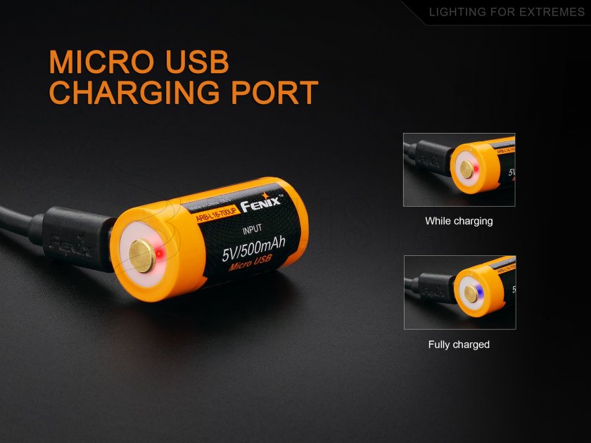 Dobíjecí USB baterie Fenix RCR123A/16340 (Li-ion)
