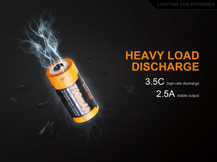 Dobíjecí USB baterie Fenix RCR123A/16340 (Li-ion)