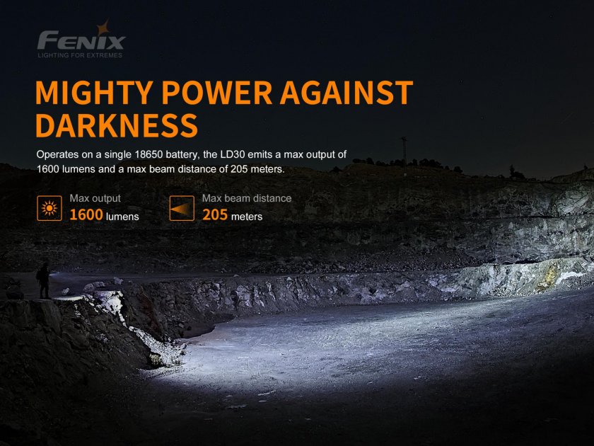 Svítilna Fenix LD30 + USB akumulátor 3500 mAh