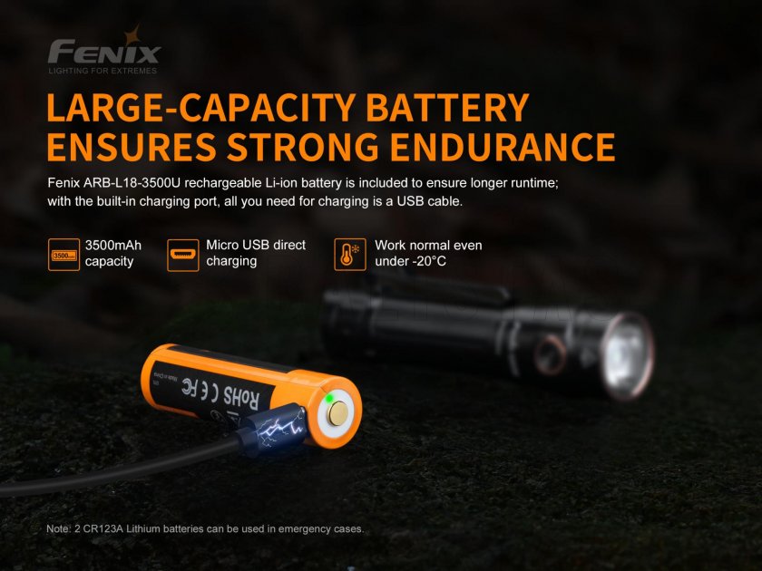 Svítilna Fenix LD30 + USB akumulátor 3500 mAh