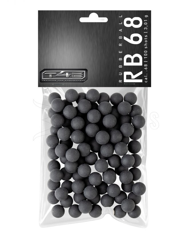 Kuličky T4E Rubber Ball RB Prac-Series .68 polymer 100ks