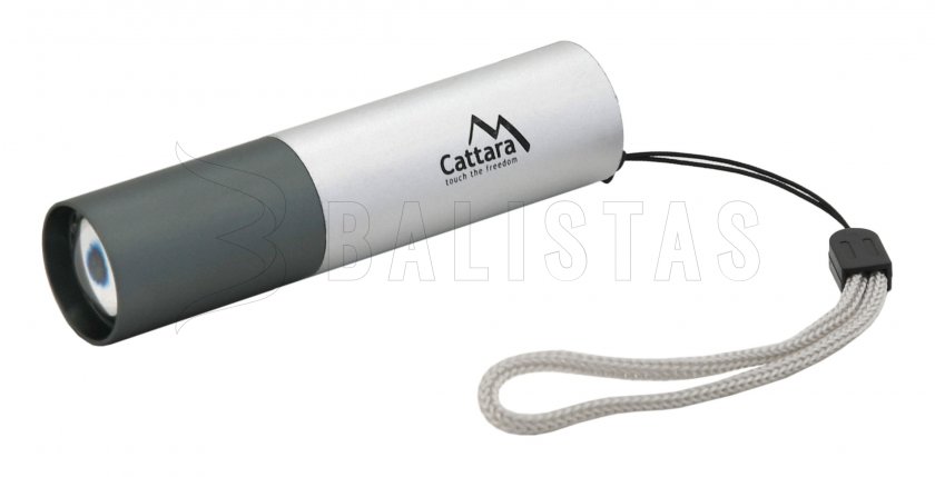 Kapesní LED svítilna Cattara 120lm ZOOM nabíjecí SILVER