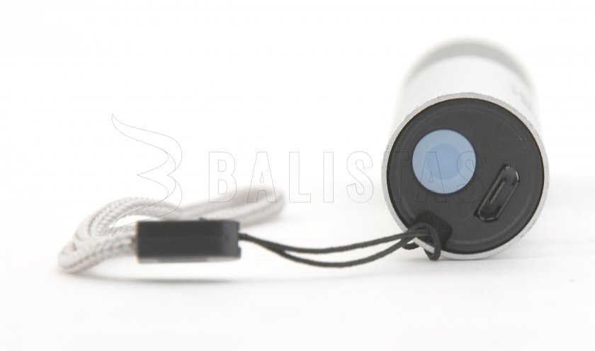 Kapesní LED svítilna Cattara 120lm ZOOM nabíjecí SILVER