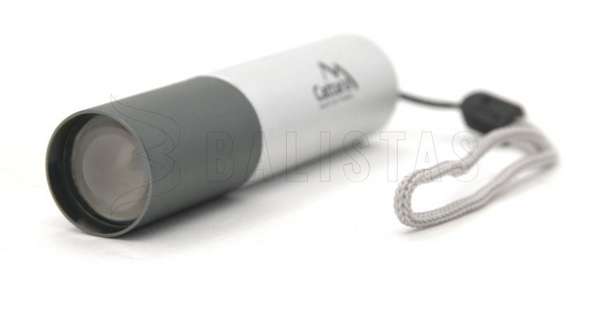 Kapesní LED svítilna Cattara 120lm ZOOM nabíjecí SILVER