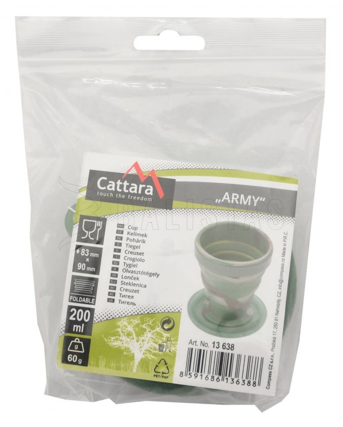 Silikonový skládací kelímek ARMY 200ml
