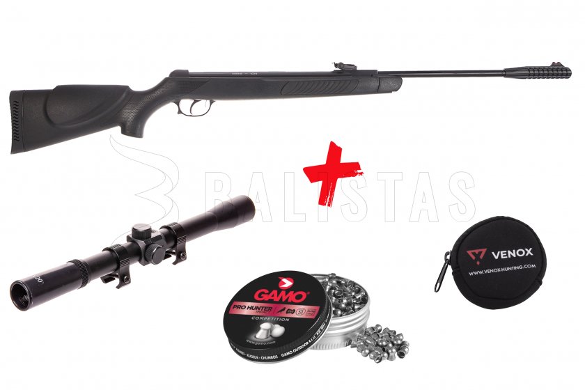 Akční set Kral Arms N-01S 4,5 + puškohled + diabolky + obal