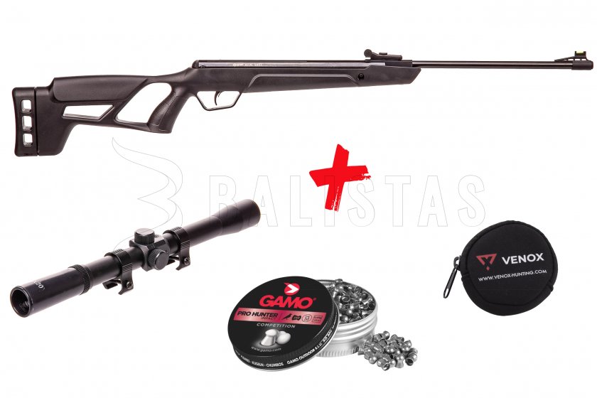 Akční set Crosman Vital Shot 4,5mm + puškohled + diabolky + obal