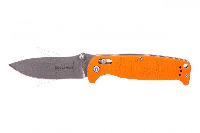 Zavírací nůž Ganzo G7412 oranžový s píšťalkou