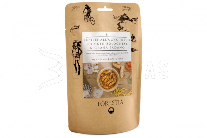 Fusilli all'uovo s kuřecím a la Bolognese 350g Forestia 2.jpg