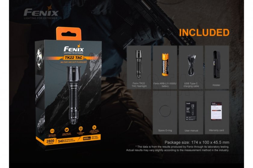 Taktická svítilna Fenix TK22 TAC 10