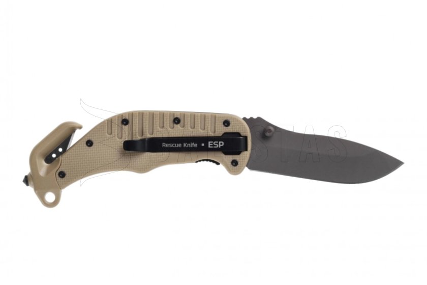 Záchranářský nůž ESP s hladkým ostřím - khaki 02.jpg