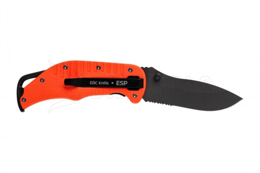 Zavírací EDC nůž ESP s vroubkovaným ostřím - oranžový 02.jpg