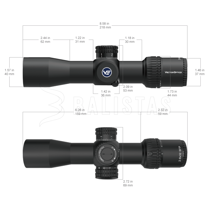 Puškohled Vector Optics Veyron 2-8x32 IR SFP Compact MPR-V5 MIL 3.png