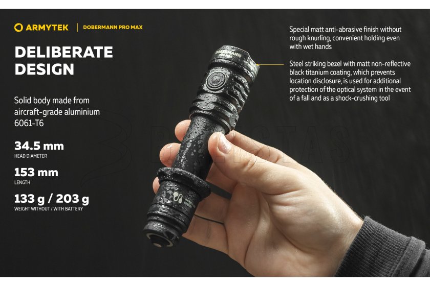 Svítilna Armytek Dobermann PRO MAX bílé světlo 21