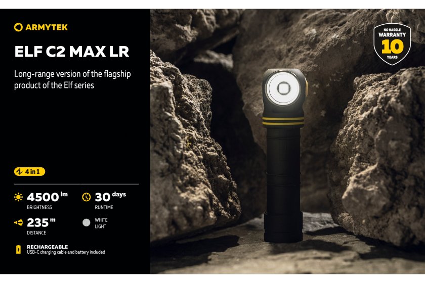 Multifunkční svítilna Armytek Elf C2 MAX LR USB-C bíle světlo 05.jpg