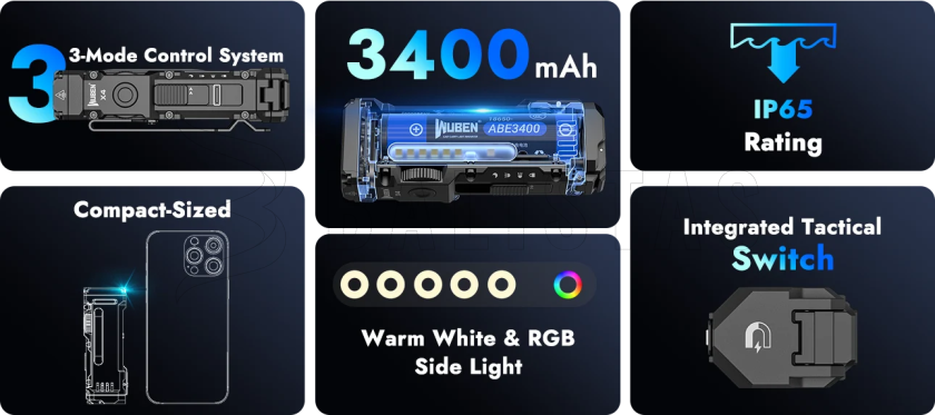 Svítilna Wuben X4 Black 3