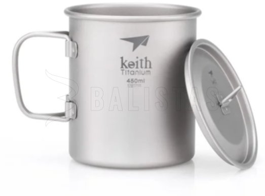 Titanový hrnek Keith s víčkem 450ml