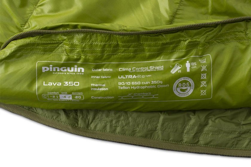 Spacák Pinguin Lava 350 175cm modrý pravý 5