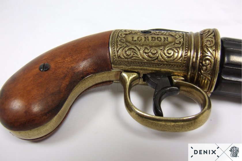Replika Pepperbox – šestihlavňový revolver, Anglie 1840 2