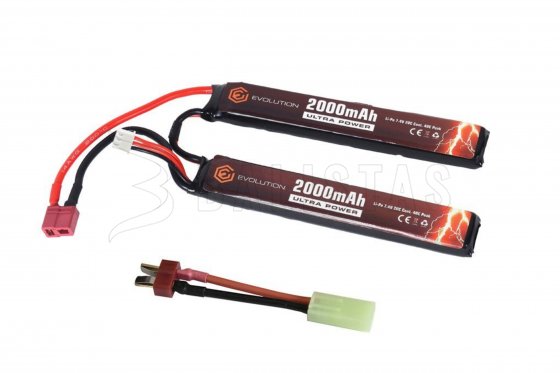 Evolution baterie Li-Pol Ultra Power 7,4V 2000mAh 20/40C T-Dean + redukce Tamiya