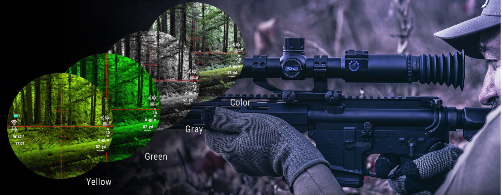 Puškohled s nočním viděním PARD Night Stalker 4K text